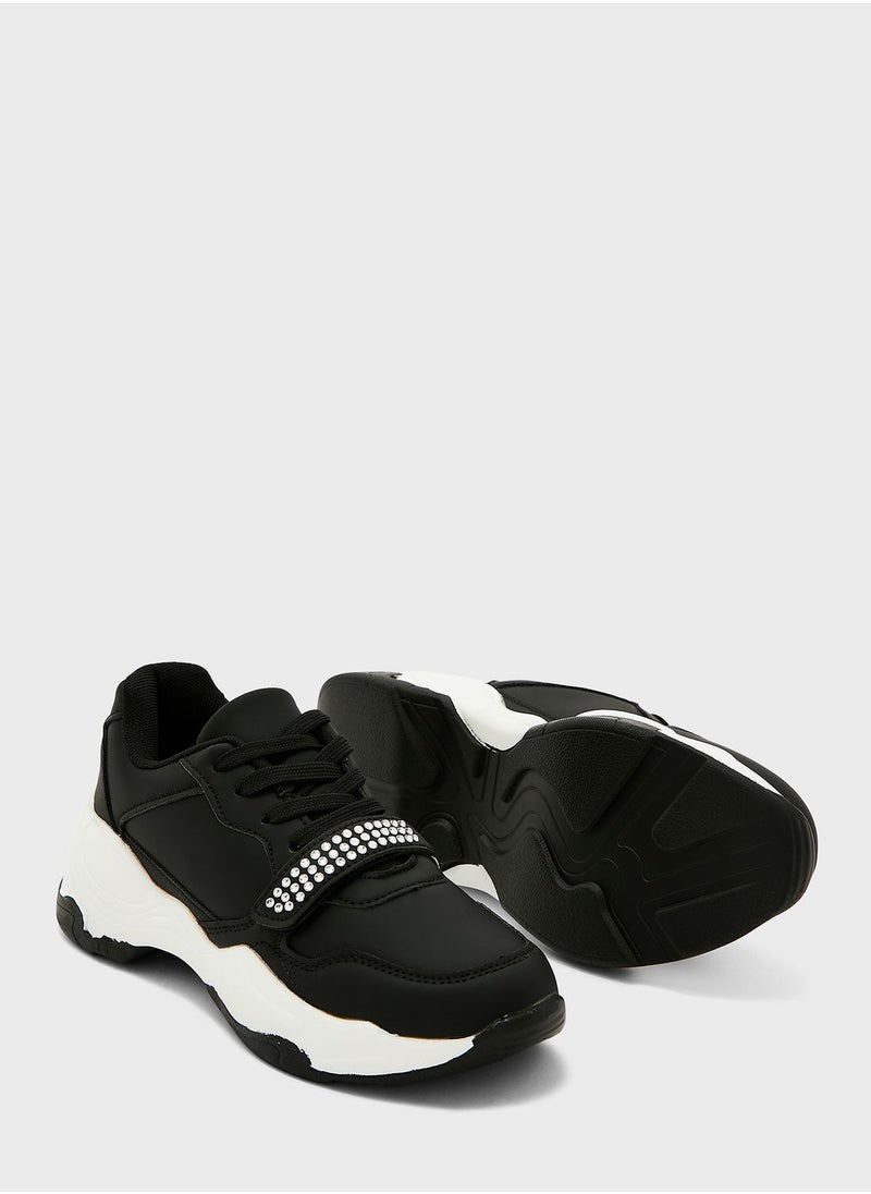 Ginger - Diamante Strap Chunky Sneaker - Image 1