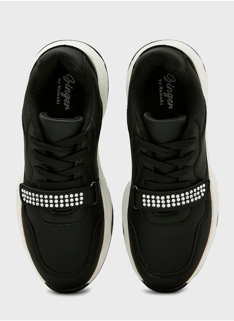Ginger - Diamante Strap Chunky Sneaker - Image 1