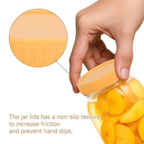 CHEFBEE Wide Mouth Mason Jar Lids - ChefBee 8PCS Colored Mason Plastic Lids Wide Mouth, Leak Proof Plastic Canning Covers for Jars, Reusable Can Covers Tops Caps with Rings for Ball, Kerr and More - Image 4