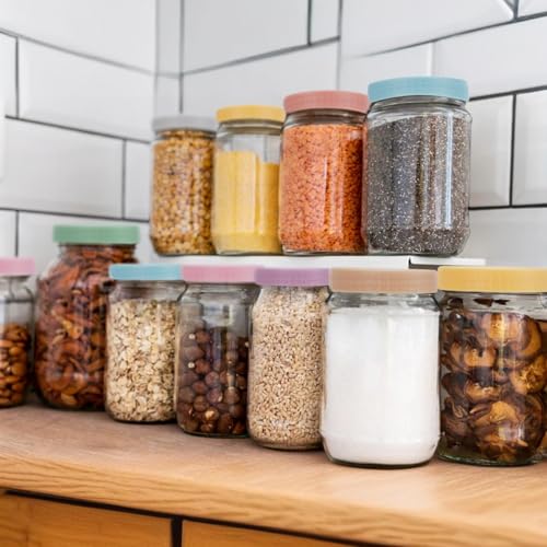 CHEFBEE Wide Mouth Mason Jar Lids - ChefBee 8PCS Colored Mason Plastic Lids Wide Mouth, Leak Proof Plastic Canning Covers for Jars, Reusable Can Covers Tops Caps with Rings for Ball, Kerr and More - Image 5