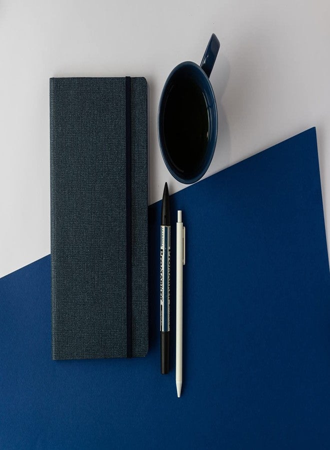 COMMA Abaca – A5 Size – Hard Bound Notebook with Pen & Elastic Band Closure – 192 Pages – 80gsm Natural Shade Paper – Textured Cover Material – (Navy Blue) - Image 5
