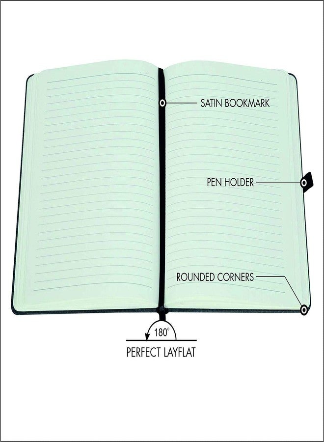 COMMA Abaca – A5 Size – Hard Bound Notebook with Pen & Elastic Band Closure – 192 Pages – 80gsm Natural Shade Paper – Textured Cover Material – (Navy Blue) - Image 4