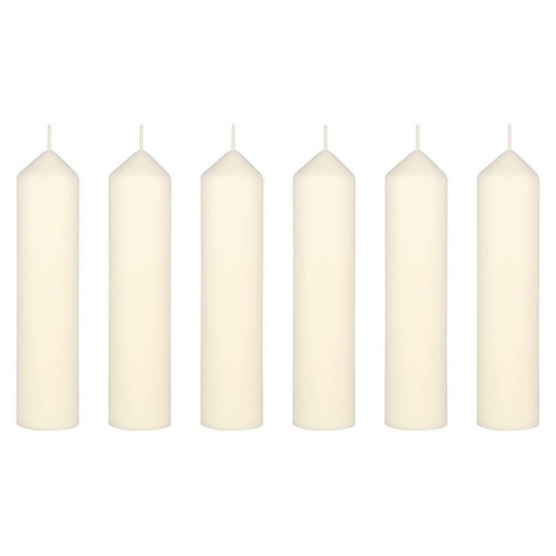 MEGA CANDLES Mega Candles 6 pcs Unscented Ivory Dome Top Pillar Candle, Economical One Time Use Event Wax Candles 2 - Image 2
