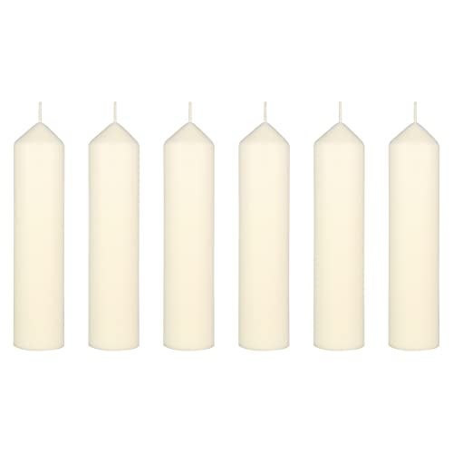 MEGA CANDLES Mega Candles 6 pcs Unscented Ivory Dome Top Pillar Candle, Economical One Time Use Event Wax Candles 2 - Image 1