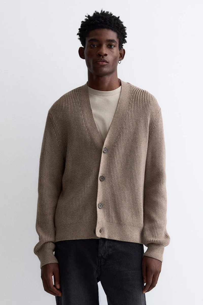 H&M Regular Fit Rib-knit cardigan