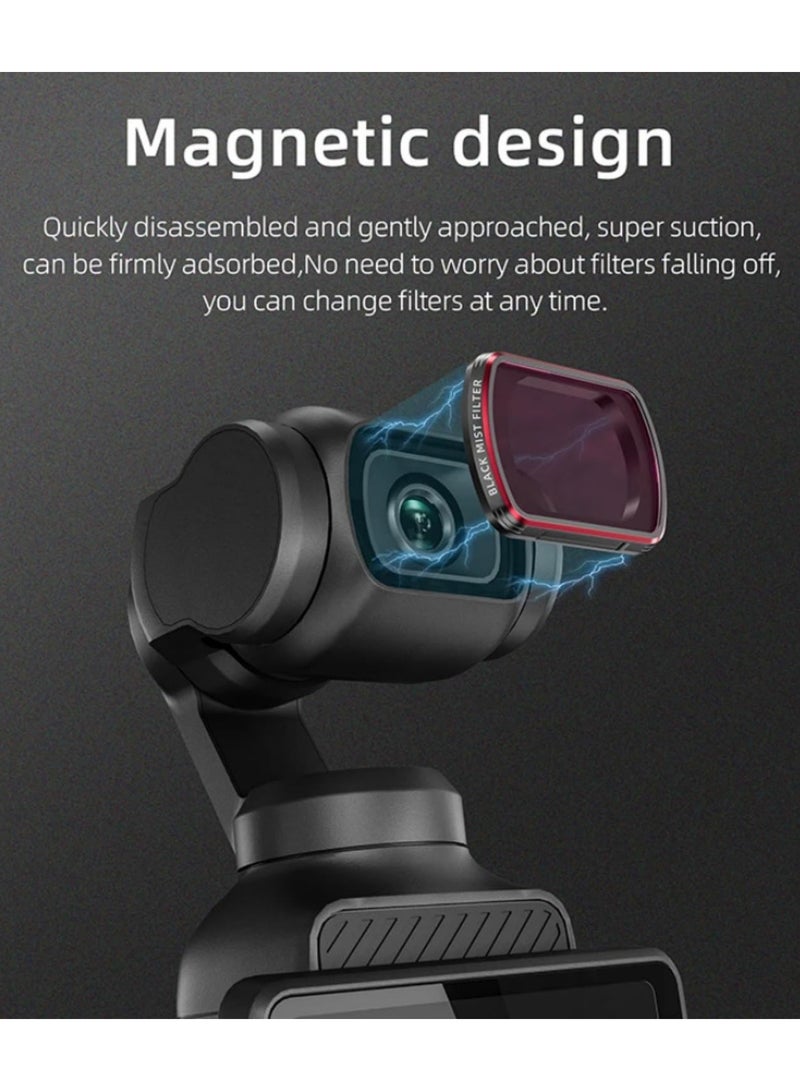 1/4 Black Mist Filter for DJI Pocket 3 Magnetic Soft Light Lens Filter Waterproof Scratch Resistant Dustproof Oil Proof HD Optical Glass with Aluminum Frame and Storage Box - Image 5