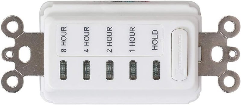EI220W 1/2/4/8 Hour SPST 1800-Watt In-Wall Countdown Timer, White