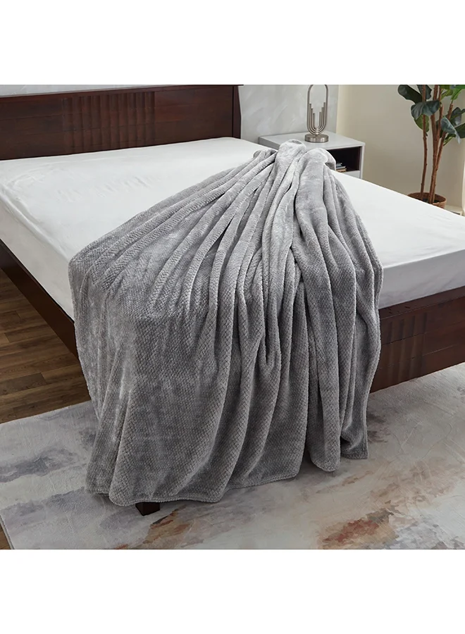 Home Box Lux Popcorn Queen Flannel Blanket 220 x 200 cm