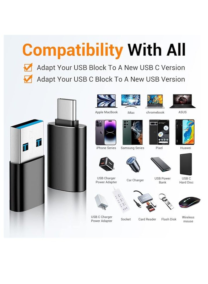 USB C Adapter 2 Pack, Female to A Male & Male to USB Female for Apple Watch Ultra, iPhone 15 Pro Max, AirPods, OTG Adapter - Black  - Image 2