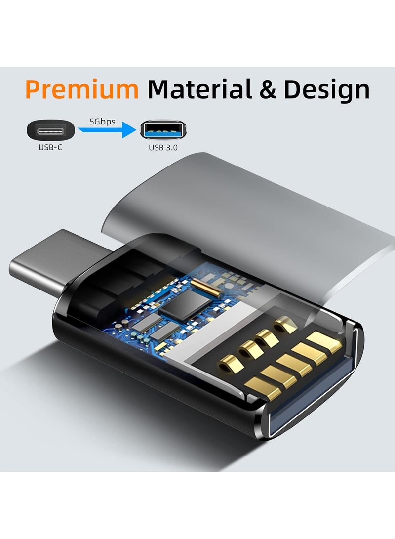 USB C Adapter 2 Pack, Female to A Male & Male to USB Female for Apple Watch Ultra, iPhone 15 Pro Max, AirPods, OTG Adapter - Black  - Image 3