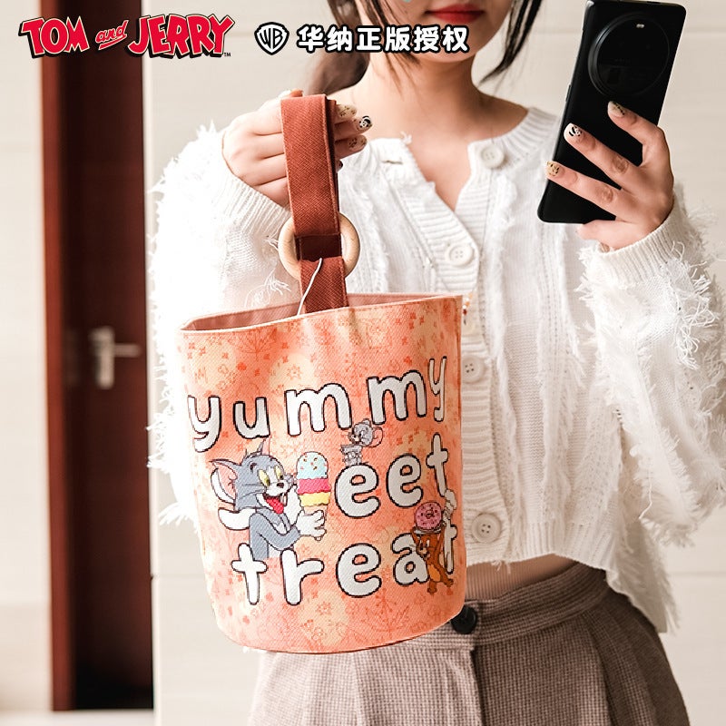 Tom And Jerry Bucket Bag Women'S Bag 2026 New Cartoon Cute Style Ins Official Authentic Crossbody Bag Trendy - Image 4