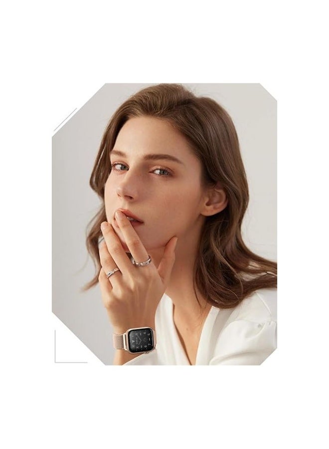 Magnetic stainless steel band compatible with Apple Watch 49mm/45mm/44mm/42mm, watch strap for iWatch Series 1/2/3/4/5/6/7/8/SE/Ultra/Ultra 2 - Golden - Image 4