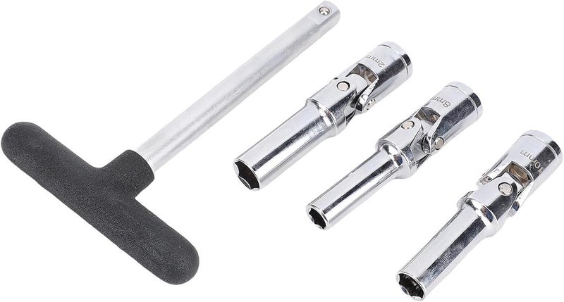 Glow Plug Socket Tool Set Efficient Universal Joint T Bar 3/8in Dr 8mm 10mm 12mm for Automotive Repair Mechanic - Image 3
