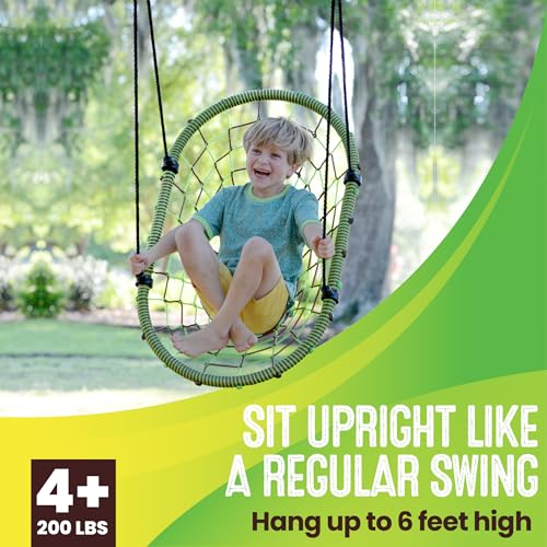 Swurfer Tree Swing  Swing Chair Outdoor Swings for Kids Tree Swings for Kids and Adults Outdoor Weather Resistant Heavy Duty Metal Frame MultiPosition Ages 4 and Up Holds up to 200lbs - Image 5