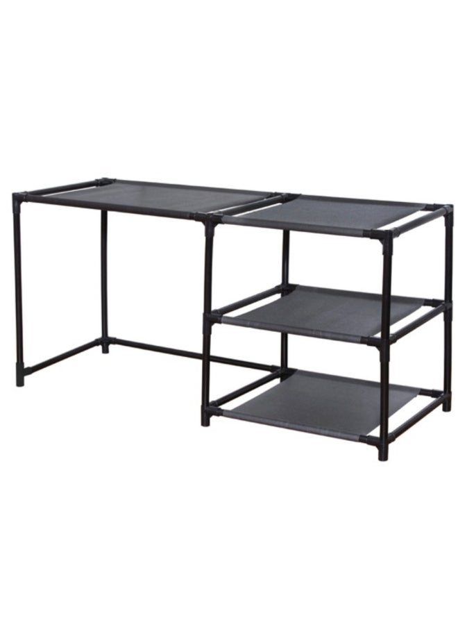Kole 3-Tier Lightweight Multi-Purpose Home Organizing Storage Rack Black 13.78 x 29.53 x 11 Inch CA924 - Image 1