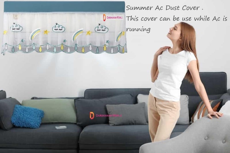 DARSHANAM WORLD polyester Premium Work Indoor AC Dust Protection Cover Dust Proof Washable AC Cover for All Season Open Type Running Mode AC Cover (34 X 12 X 9 inch ) (1 Ton Badal) - Image 5