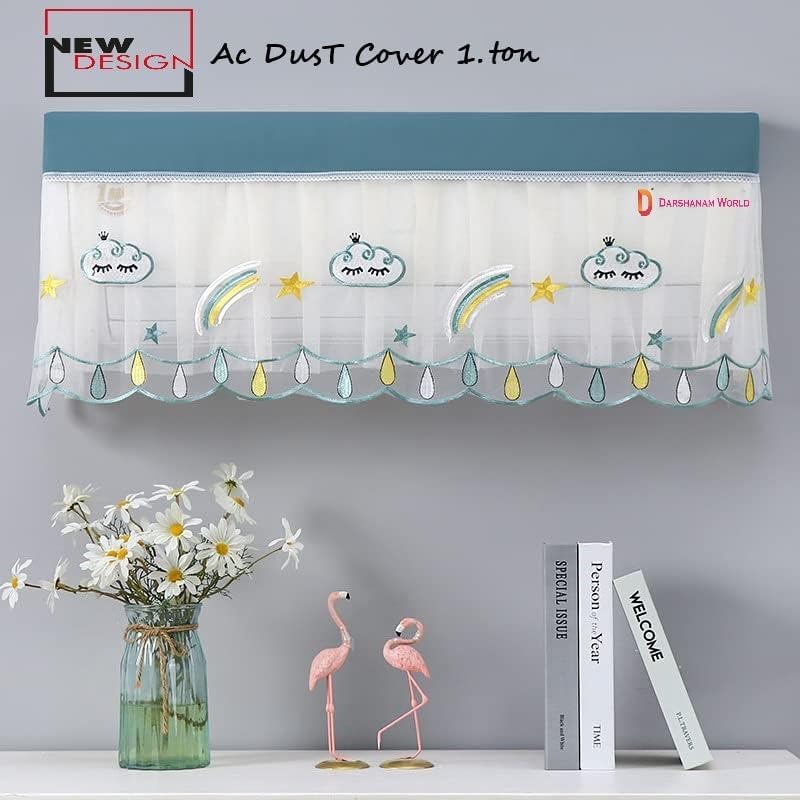 DARSHANAM WORLD polyester Premium Work Indoor AC Dust Protection Cover Dust Proof Washable AC Cover for All Season Open Type Running Mode AC Cover (34 X 12 X 9 inch ) (1 Ton Badal) - Image 2