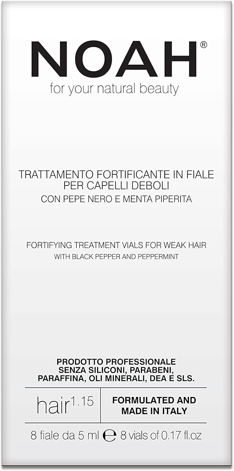 Noah Natural Fortifying Hair 115 Treatment Vials Serum with Black Pepper Peppermint for Weak Hair Strengthening Revitalizing Formula Vegan PlantBased Formula 8 Vials of 5ml