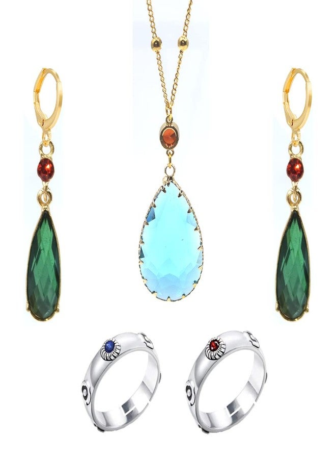 VNYIGDJS Howl's Earrings Necklace Ring Set Anime Earrings Necklace Ring for Cosplay Costume Jewelry - Image 1