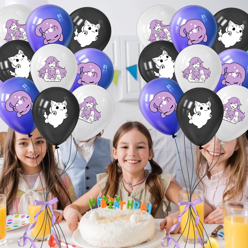 Jlemon 91 pcs Cat Game Birthday Party Supplies Plushies Cat Theme Birthday Party Supplies Set with Tablecloth,Plates,Napkins, Banner, Balloons Hanging Swirls Cake Cupcake Toppers party sets - Image 3