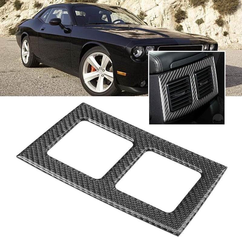 klarako Air Outlet Vent Cover, Carbon Fiber Rear Air Outlet Vent Cover Trim Fit for Challenger 2008?2014 LHD - Image 4