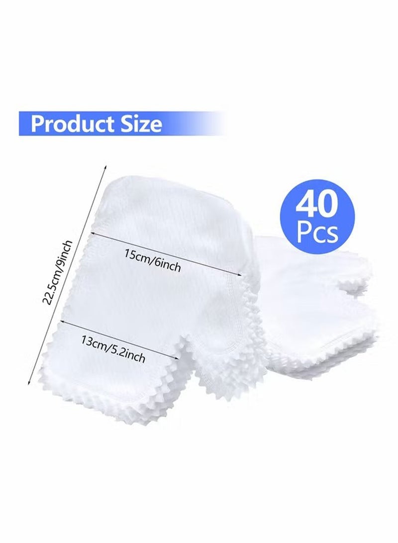 40 قطعة من قفازات غبار الألياف الدقيقة مناديل غبار منافض الريش تمسك وتغلق شعر الحيوانات الأليفة من الغبار، قفازات غبار يمكن التخلص منها على الوجهين - Image 2