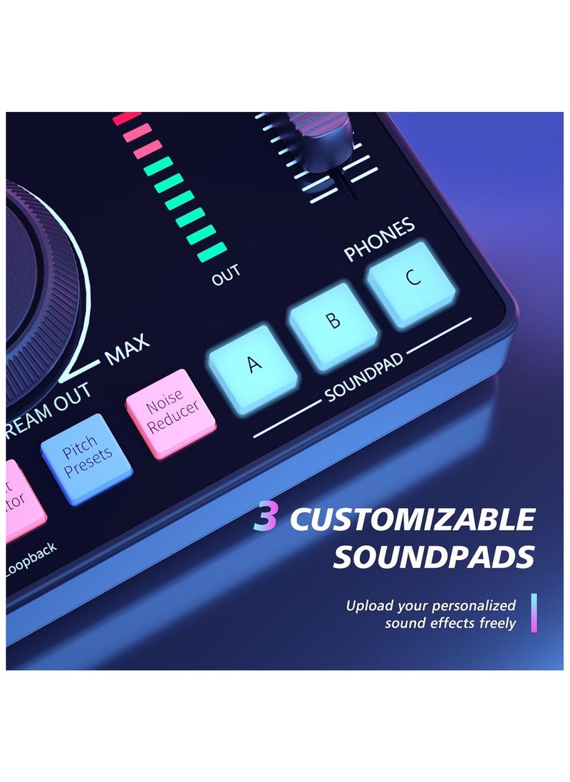 MAONO Streaming Audio Mixer Audio Interface with Pro-preamp Bluetooth Built-in Battery Noise Cancellation 48V Phantom Power for Live Streaming Podcast Recording Gaming AMC2 NEO