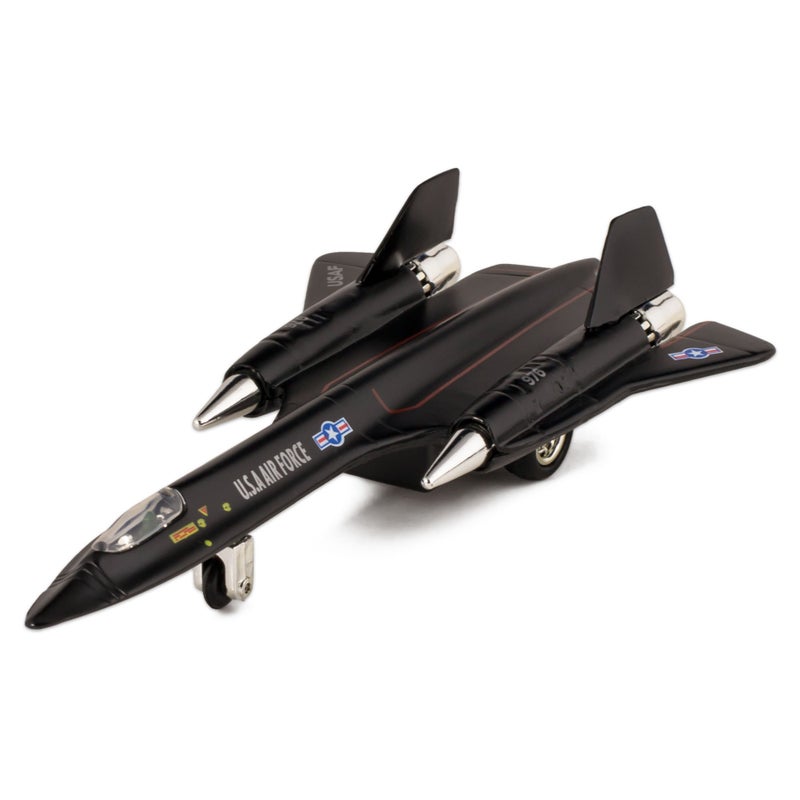 Kinsmart ðŸ›¦ United States Air Force SR-71A Blackbird 8" Die Cast Metal Pull Back Action Model Jet Toy - Image 1