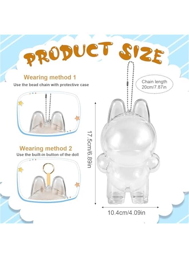 Protective Case for Plush Figure Doll, 6.9 Inch Display Stand Acrylic Case Cover Mini Transparent Standing Doll Protector Cover Clear Dust Cover Walking Display Bag Display Case for Fan Collection - Image 2