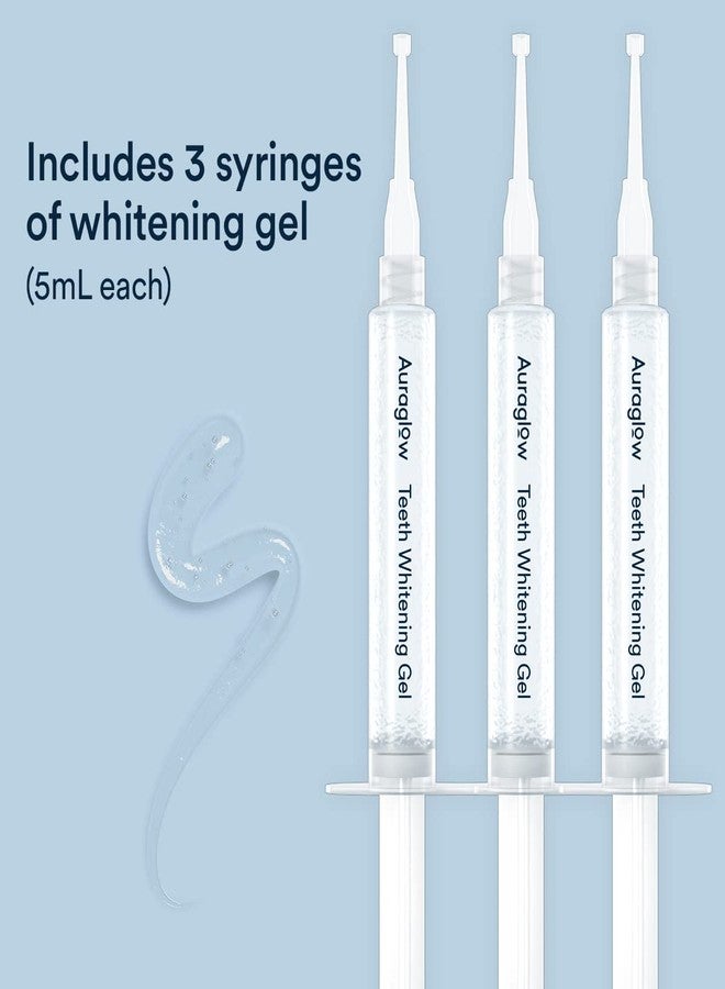 Auraglow 35% Teeth Whitening Gel Syringe Refill Pack, 35% Carbamide Peroxide, 30 Whitening Treatments, (3) 5mL Whitening Gel Syringes, Sensitive Teeth Whitening - Image 4