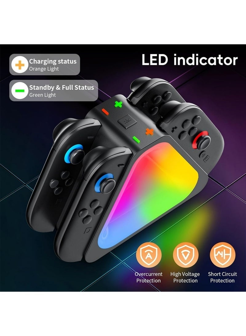 Best Charging Dock for Nintendo Switch 2 2025 Joy Con with 7 RGB Light Mode,4 in 1 Charging Dock Compatible with Switch 2 Joy Con Accessories - Image 3