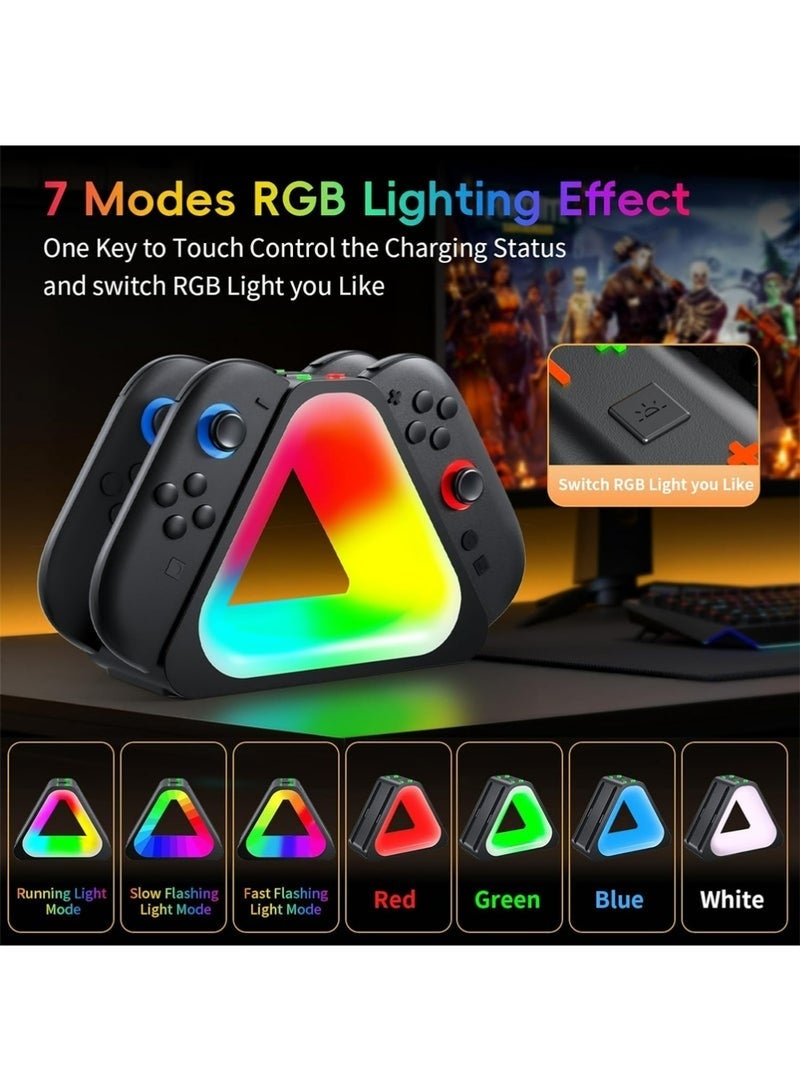 Best Charging Dock for Nintendo Switch 2 2025 Joy Con with 7 RGB Light Mode,4 in 1 Charging Dock Compatible with Switch 2 Joy Con Accessories - Image 2