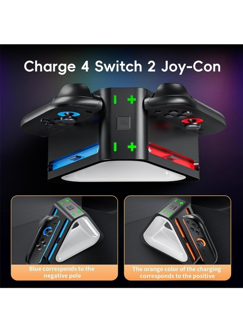 Best Charging Dock for Nintendo Switch 2 2025 Joy Con with 7 RGB Light Mode,4 in 1 Charging Dock Compatible with Switch 2 Joy Con Accessories - Image 4