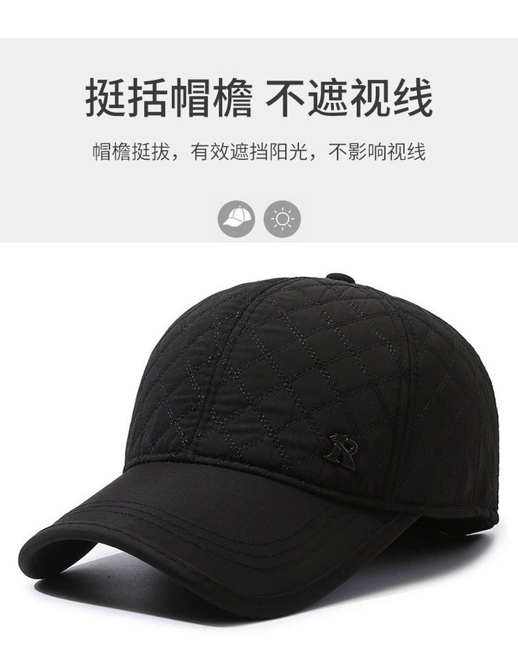 Winter Baseball Cap Men Middle-Age  Ear Protection Warm Hat - Image 3