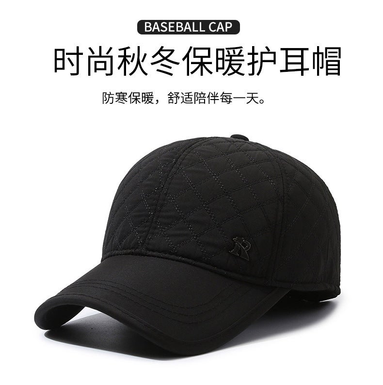 Winter Baseball Cap Men Middle-Age  Ear Protection Warm Hat - Image 2