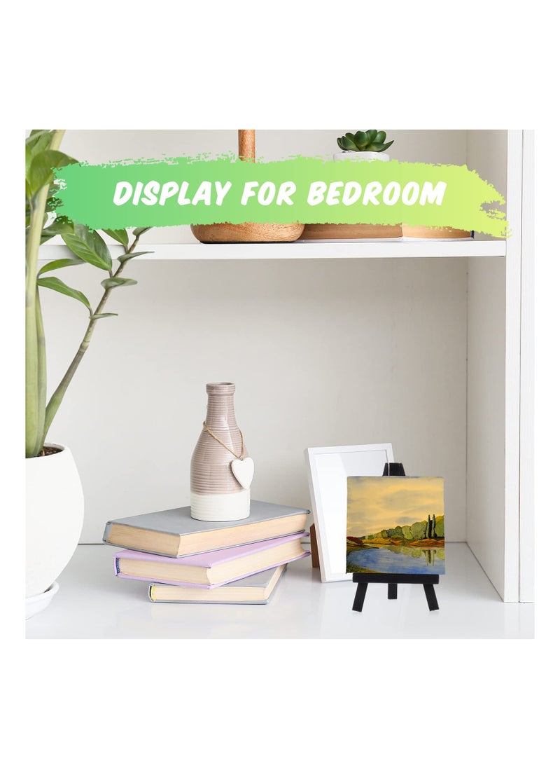 SYOSI 5 Inch Mini Wooden Display Easel Desktop Small Black Artist Photo Canvas Frame Tripod Digital Oil Painting Advertising Stand 12 Pieces  - Image 5