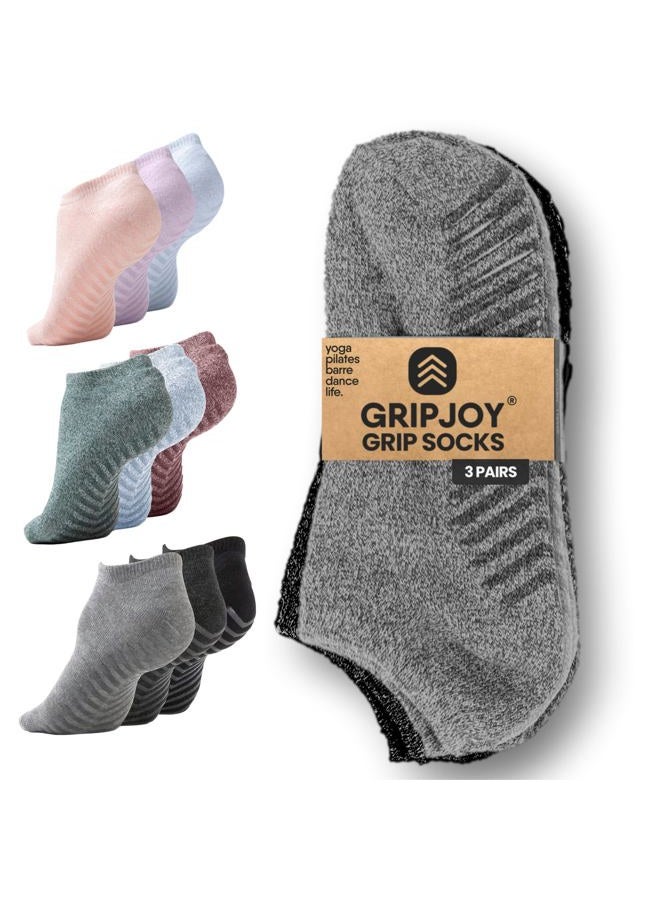Gripjoy جوارب جريب 3-pack، جوارب غير قابلة للانزلاق لليوغا، البيلاتس، البار، الرقص، استقرار معزز، قابلة للغسل في الغسالة، مريحة من مزيج القطن، تدعم القضايا الخيرية - Image 1