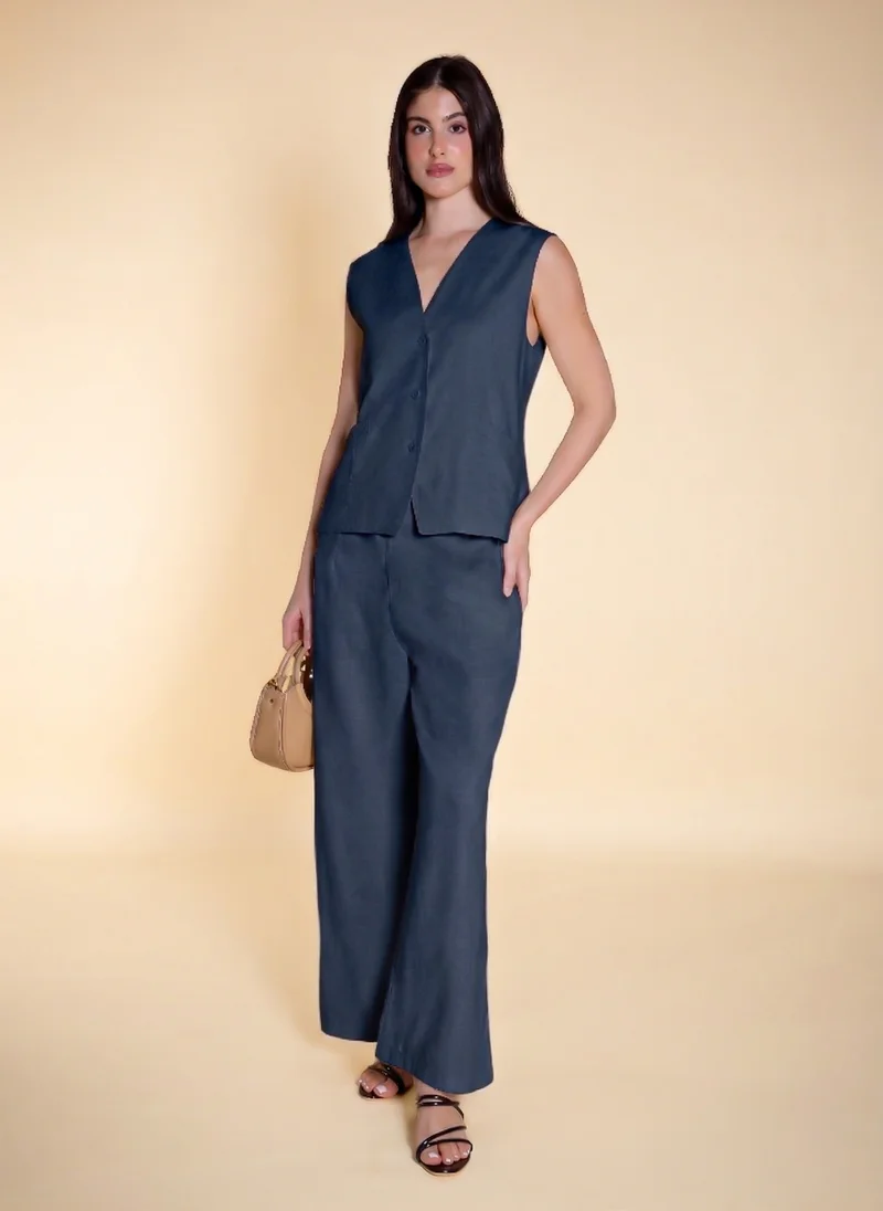 شايبس LINEN BLEND WAISTCOAT SET