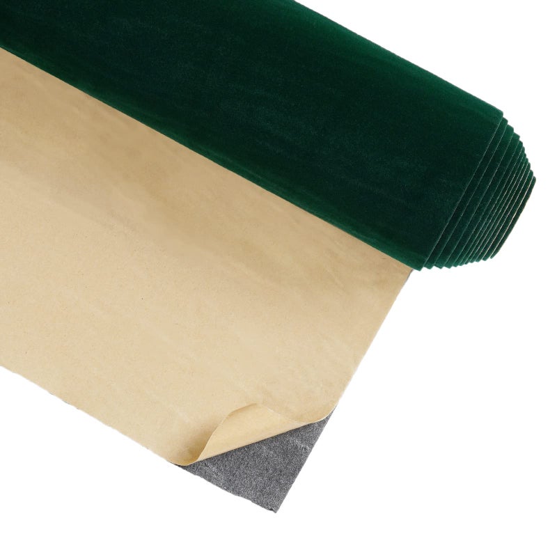 CRE8TIVE 12x80 Colored Self Adhesive Velvet Flocking Liner for Jewelry Green Velvet Wallpaper Peel and Stick Fabric Felt Velvet Drawer Liner Sticker for Jewelry Box Lining Crafts DIY Showcase Decor
