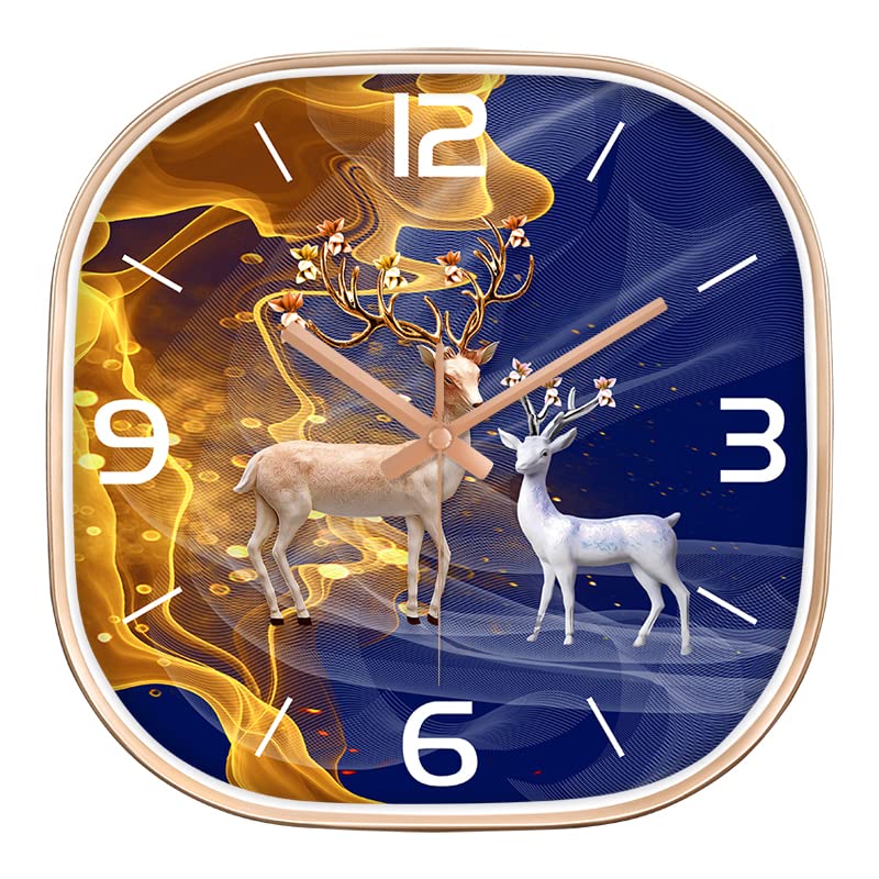 STAR WORK Quartz 12 Inches Premium Wall Clock for Home Stylish Latest Modern Design | Non Ticking Silent Wall Clock - Zero Sound & Disturbance Analog Clock (Thor Square), Glass, multicolor - Image 1