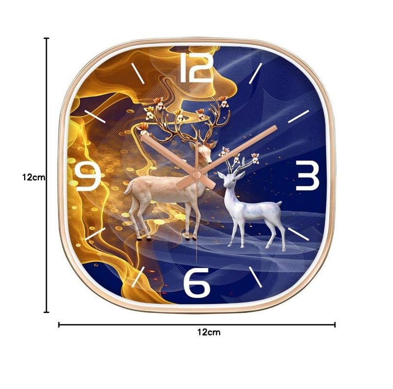 STAR WORK Quartz 12 Inches Premium Wall Clock for Home Stylish Latest Modern Design | Non Ticking Silent Wall Clock - Zero Sound & Disturbance Analog Clock (Thor Square), Glass, multicolor - Image 2
