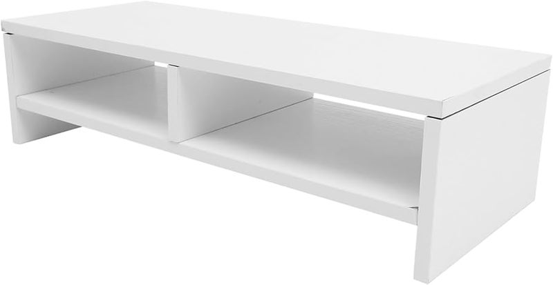 Double Monitor Stand with Storage Shelf Ergonomic Riser for Desk Workspace Organization - Image 1