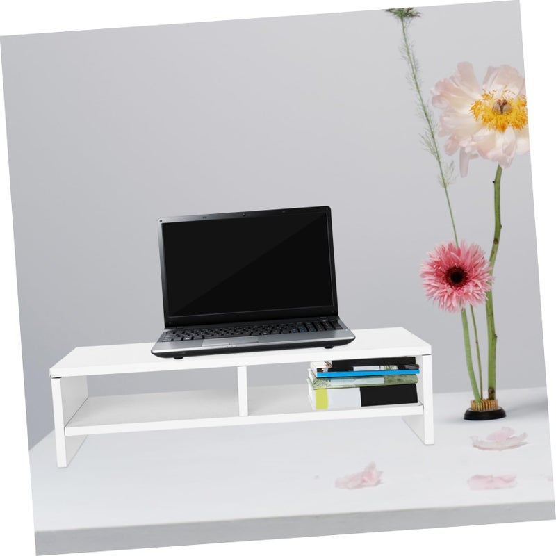 Double Monitor Stand with Storage Shelf Ergonomic Riser for Desk Workspace Organization - Image 5