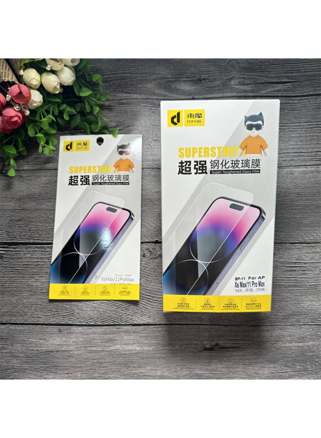 Dongmo Super Tempered Film Is Suitable For Apple Mobile Phones, Transparent Black Edge-free Tempered Film-Color:For Iphone 11 Pro-Size:Dongmo Super Tempered Film [with Packaging]