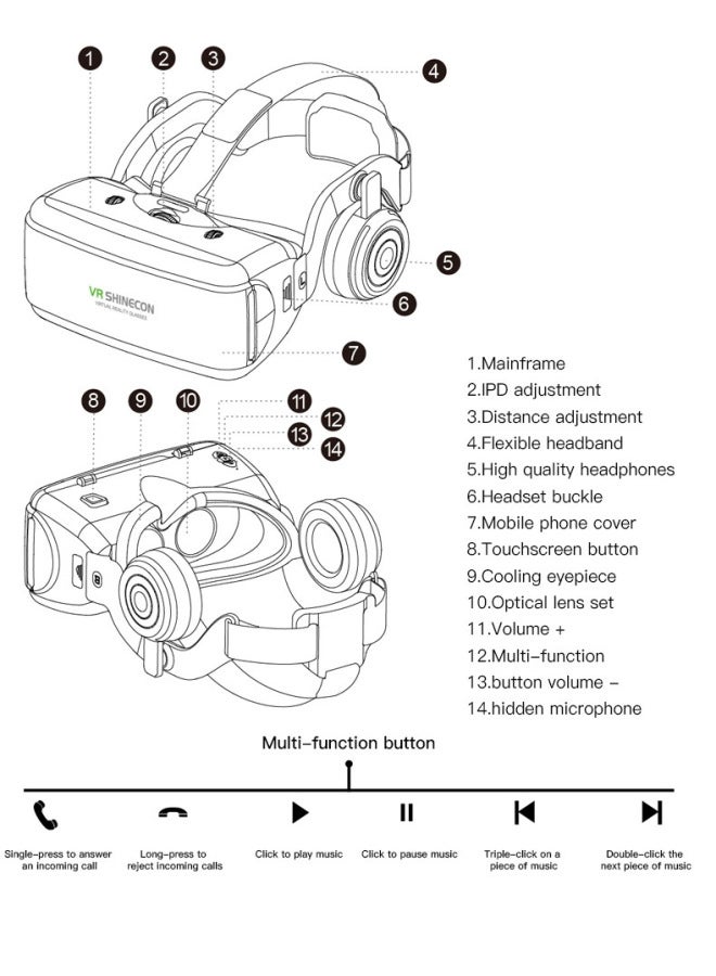 Qianhuang Mirror G06e Earphone Version Mobile Virtual Reality 3d Glasses Vr G06 Headset Digital Computer Glasses-Color:G06EB Headphones - Image 4