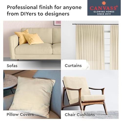 CANVASS® 2/5 Meters Tarp & Canvas Cotton Duck Canvas Cloth, Natural Color (Stiff) (Table Cloth/Manjarpaat/Manjarpat) (63 Inches Width) 2 Mtrs - Image 5