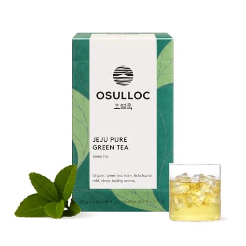 OSULLOC Pure Green Tea Mild Clean tasting Aroma USDA Organic Premium Blended Tea from Jeju Tea Bag Series 20 count - Image 1