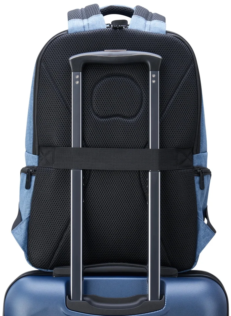 DELSEY Paris  Element Voyager 2-Compartment 15.6-Inch Laptop Protection Backpack - Blue Jeans  | Best Price UAE