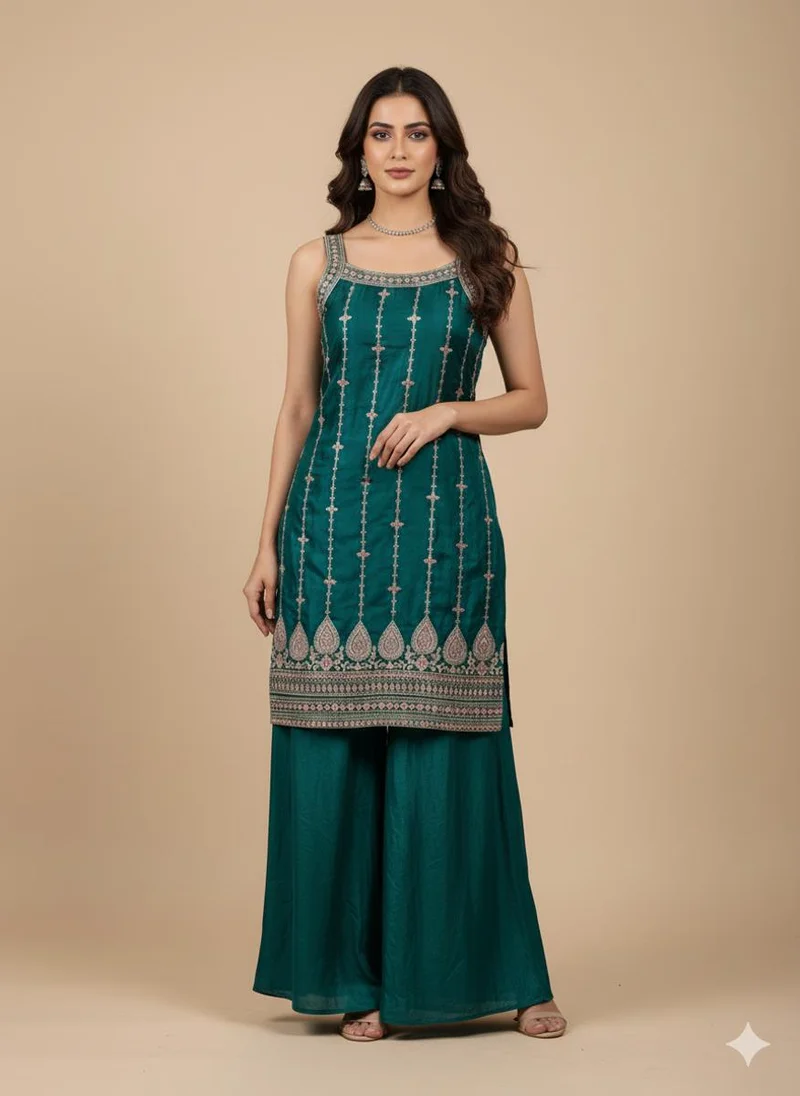 Lehar Green Plazzo Suit