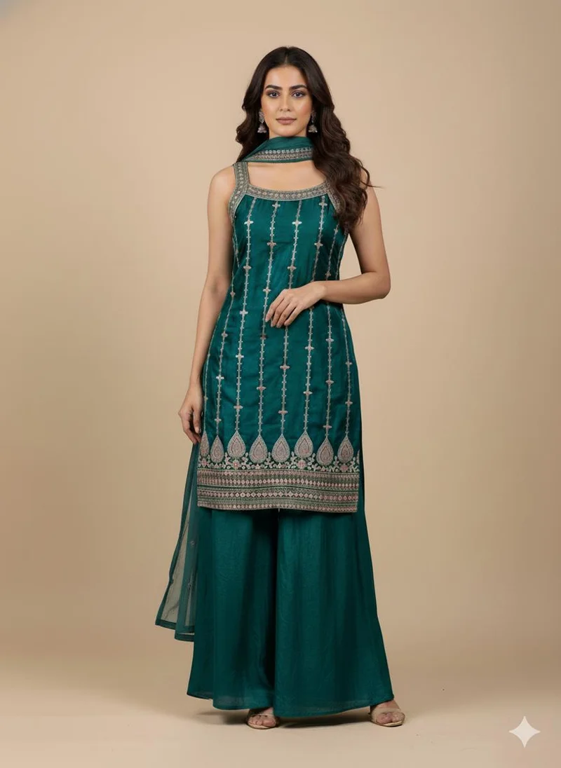 Lehar Green Plazzo Suit